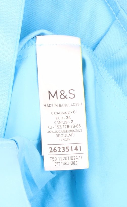 Womens UK Size 6 Marks and Spencer  Dress Pants Blue Trousers