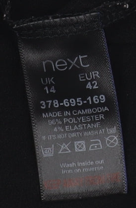 Womens UK Size 14 NEXT Black Basic Blouse