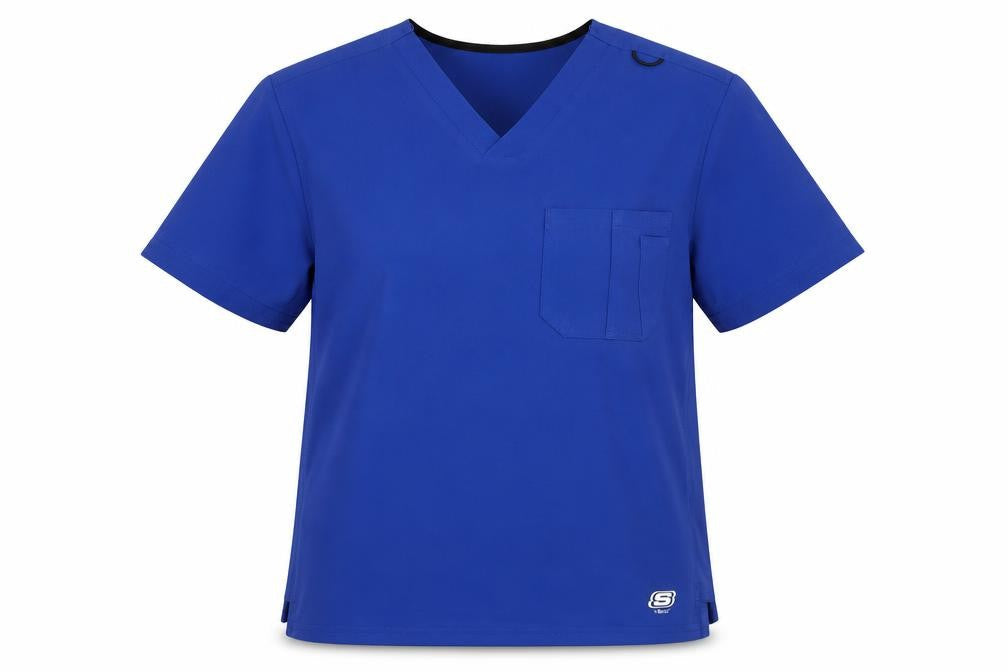 Front view of Skechers unisex blue m workwear t-shirt v-neck