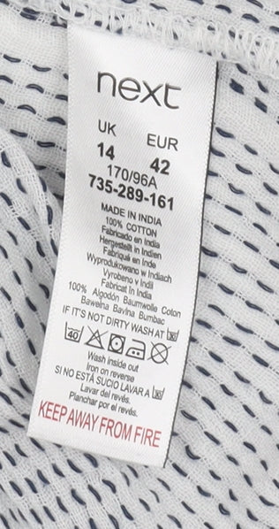 Next Women's White Striped Cotton Shift Dress 14