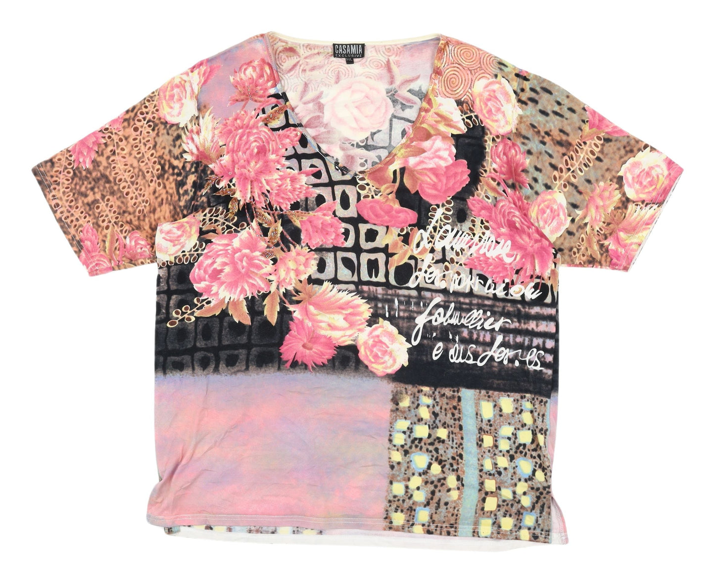 Womens UK Size M Casamia Multicoloured Basic T-Shirt