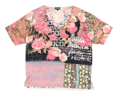Womens UK Size M Casamia Multicoloured Basic T-Shirt