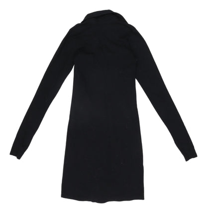 Motel Women's Black Shirt Dress, Collared, S