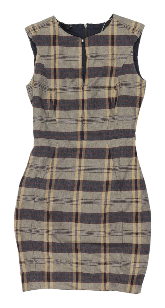 MNG Collection Women's XS Plaid Sheath Dress