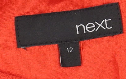 Next Women's Orange Cap Sleeve Sheath Dress Size 12
