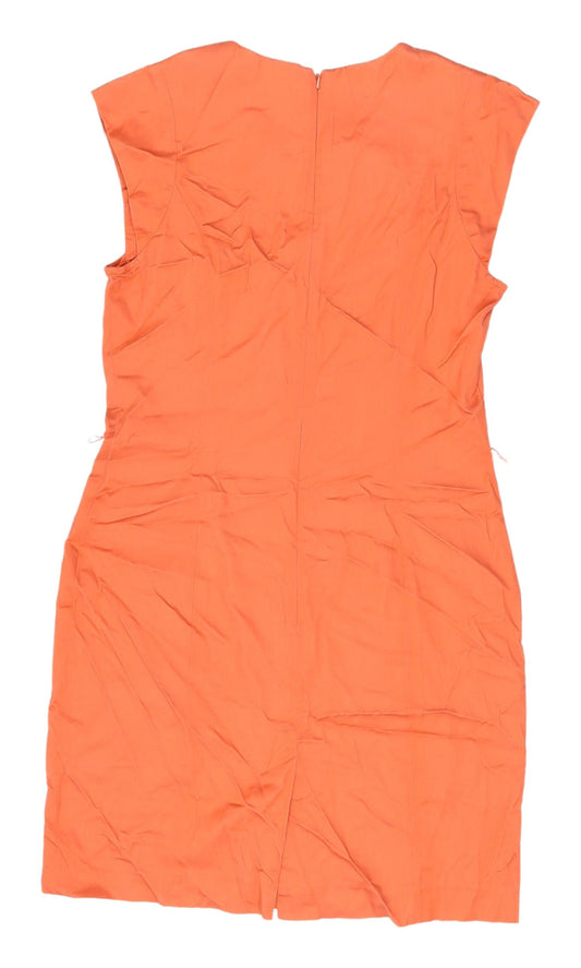 French Connection Women's Orange Sheath Dress, Size 14