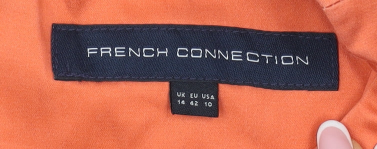 French Connection Women's Orange Sheath Dress, Size 14