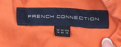 French Connection Women's Orange Sheath Dress, Size 14