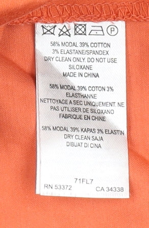 French Connection Women's Orange Sheath Dress, Size 14