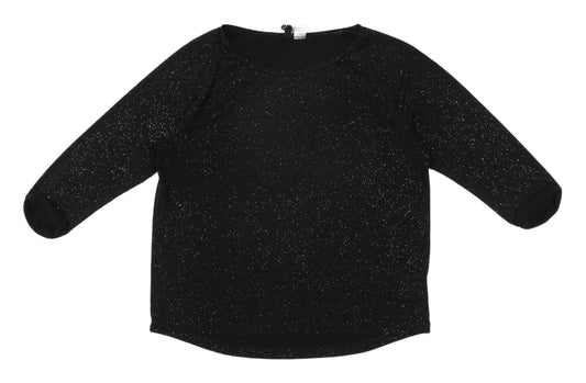 Womens UK Size S Divided Black Basic T-Shirt