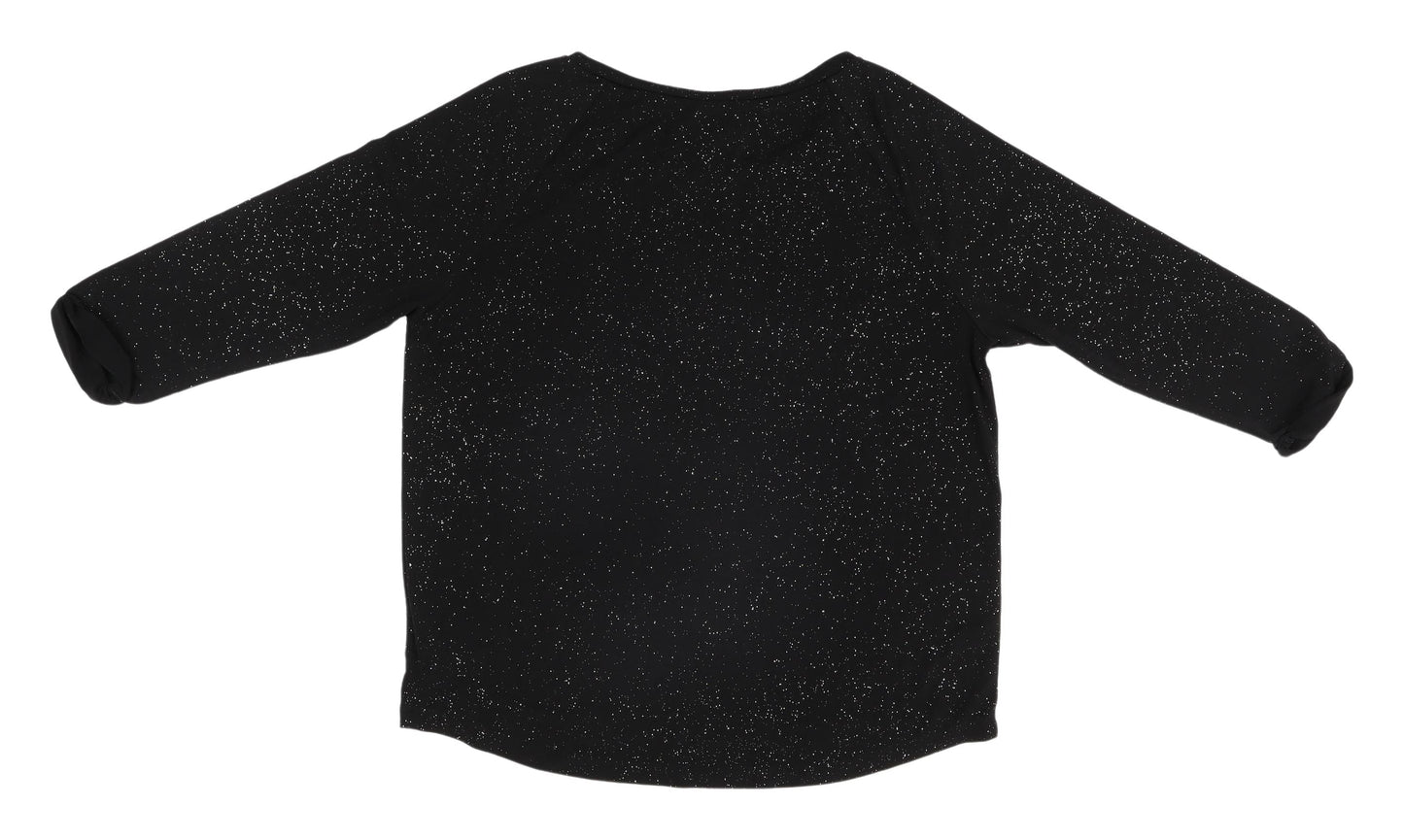Womens UK Size S Divided Black Basic T-Shirt