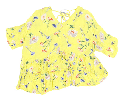 ASOS Women's Yellow Floral Tunic Blouse Size 18