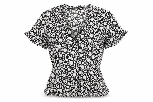 Womens UK Size 6 Pimkie Black Tunic Blouse
