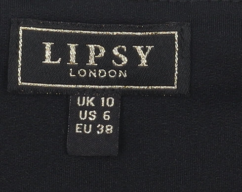 Lipsy Black Bodycon Dress - Size 10, Party Staple