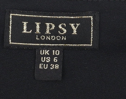 Lipsy Black Bodycon Dress - Size 10, Party Staple