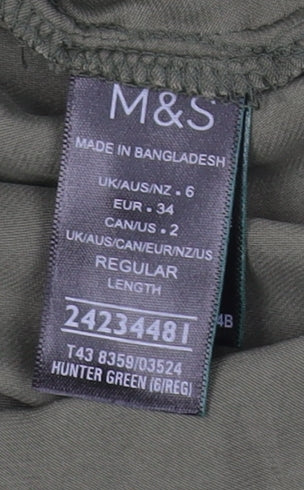 Womens UK Size 6 Marks and Spencer Green Basic Blouse