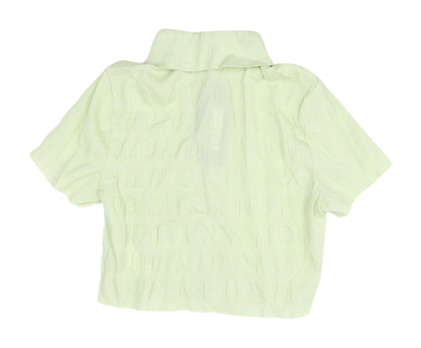 Womens UK Size 4 Nasty Gal Green Cropped Button-Up