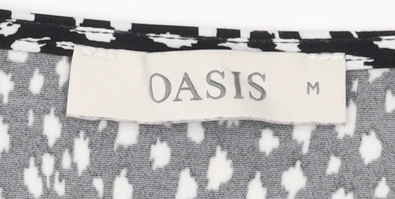 Womens UK Size M Oasis Black Basic Blouse