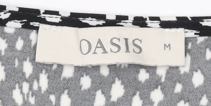 Womens UK Size M Oasis Black Basic Blouse