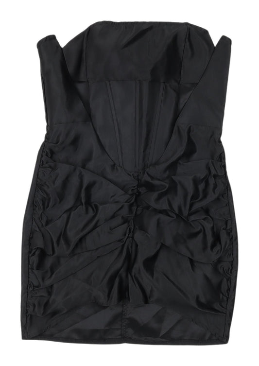 PrettyLittleThing Black Strapless Party Dress Size 12