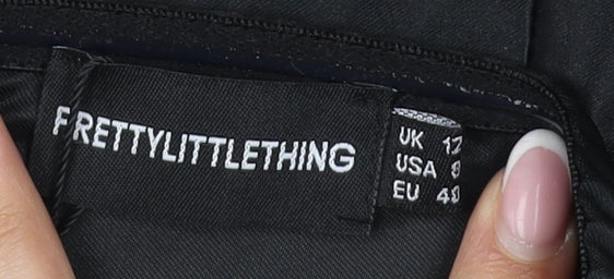 PrettyLittleThing Black Strapless Party Dress Size 12