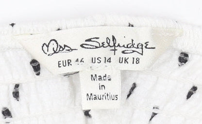 Miss Selfridge Women's White Polka Dot Slip Dress Size 18