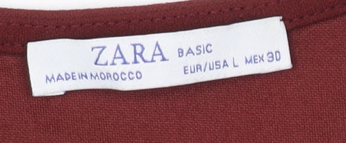 Zara Women's Red Shift Dress Size 14 with Zip