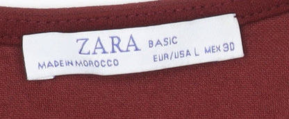 Zara Women's Red Shift Dress Size 14 with Zip