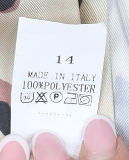 Boohoo Women's Beige Animal Print Wrap Top Size 14