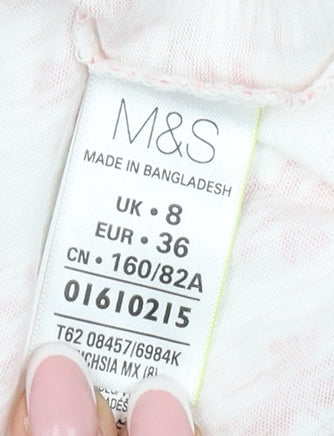 Womens UK Size 8 Marks and Spencer Pink Basic T-Shirt