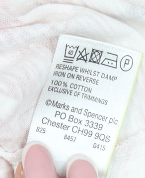 Womens UK Size 8 Marks and Spencer Pink Basic T-Shirt