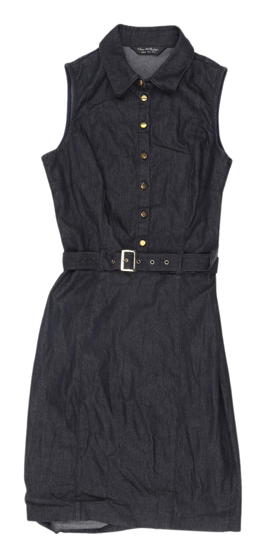 Miss Selfridge Women's Blue Denim Shirt Dress Size 4