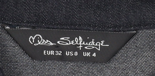 Miss Selfridge Women's Blue Denim Shirt Dress Size 4
