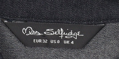 Miss Selfridge Women's Blue Denim Shirt Dress Size 4