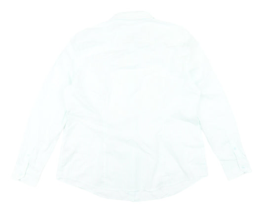 Womens UK Size XL United Colors of Benetton White Basic Button-Up