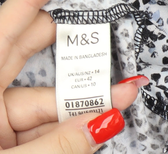 Womens UK Size 14 Marks and Spencer Multicoloured Jersey T-Shirt