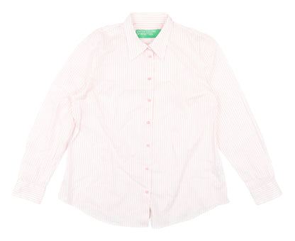 Womens UK Size XL United Colors of Benetton Pink  Button-Up