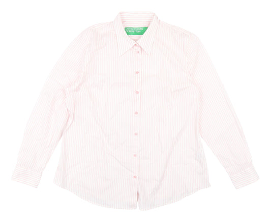 Womens UK Size XL United Colors of Benetton Pink  Button-Up