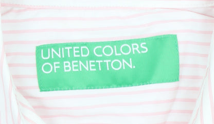 Womens UK Size XL United Colors of Benetton Pink  Button-Up