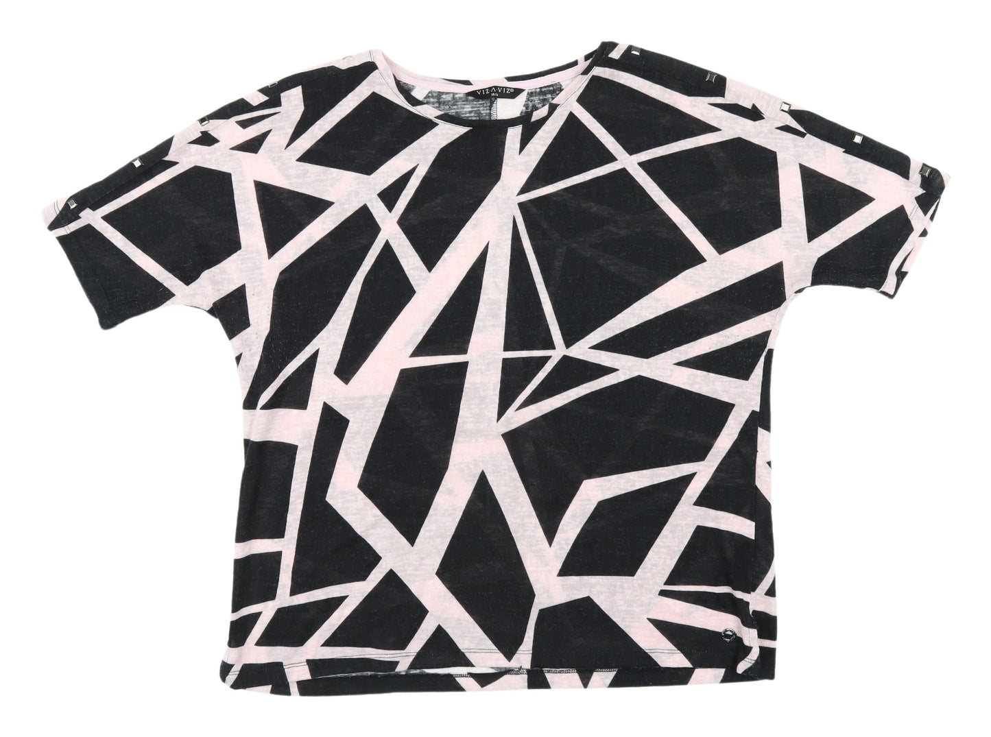 Womens UK Size 18 VIZ-A-VIZ Black Basic T-Shirt