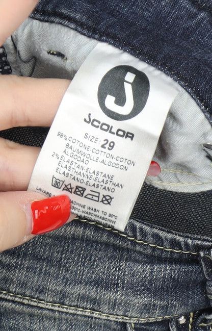 JColor Women's Blue Straight Jeans Size 29 with Stretch