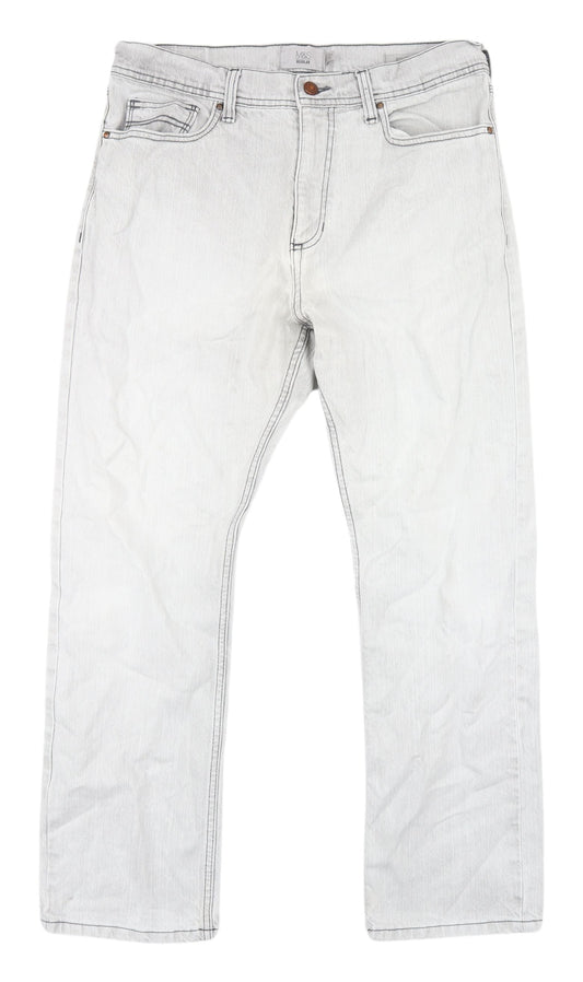 Marks and Spencer Men's Grey Straight Jeans, Size 32