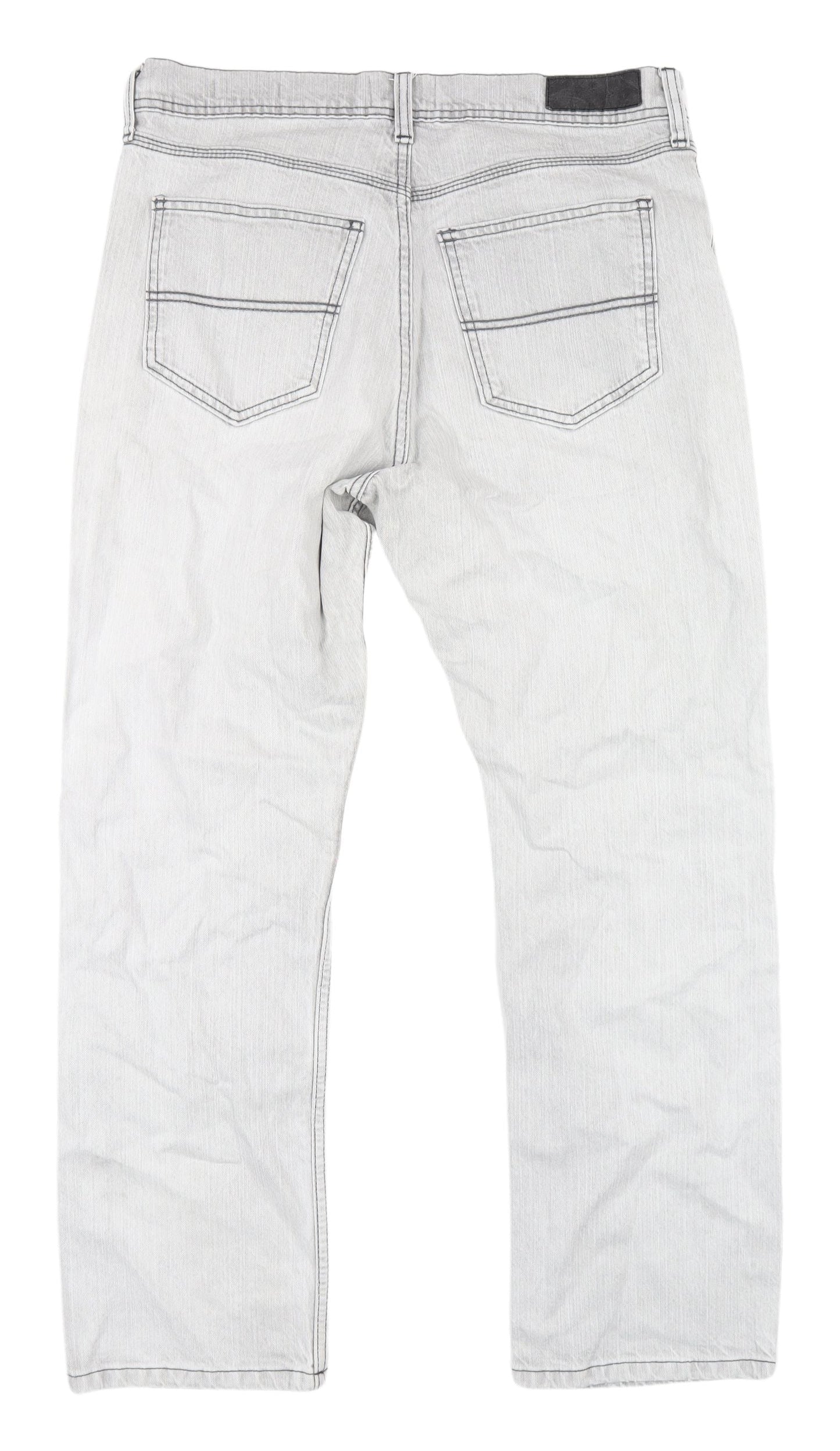 Marks and Spencer Men's Grey Straight Jeans, Size 32