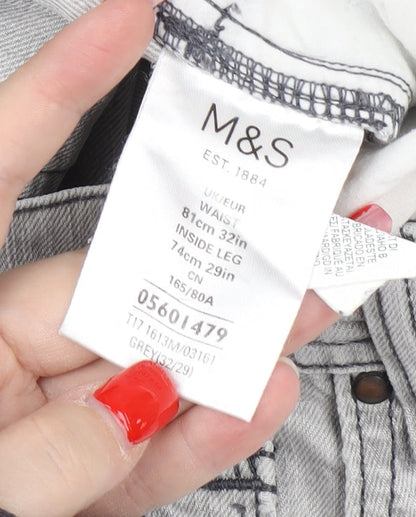 Marks and Spencer Men's Grey Straight Jeans, Size 32