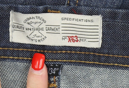 Inside Men's Blue Straight Jeans Size 16 Cotton