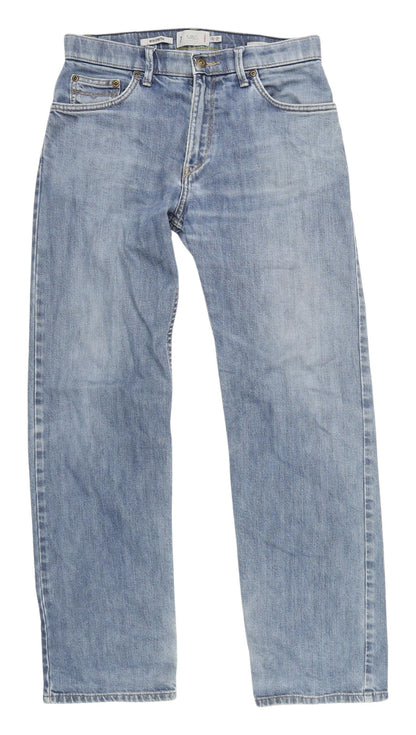 Marks and Spencer Men's Blue Straight Jeans, M, Regular Fit