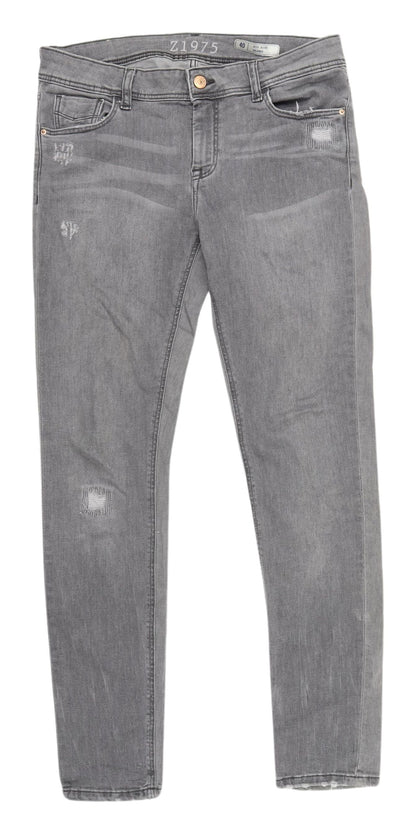 Zara Men's Grey Skinny Jeans Size 12 Distressed