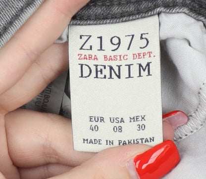 Zara Men's Grey Skinny Jeans Size 12 Distressed