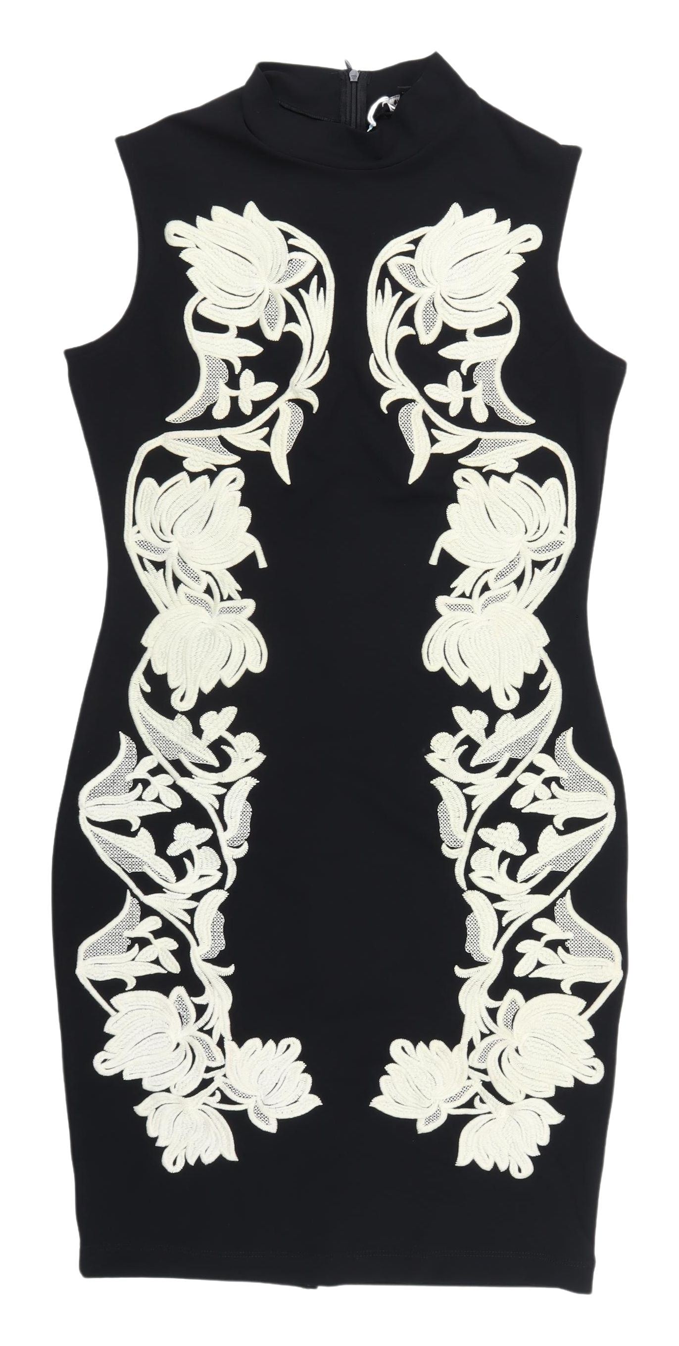 Next Women's Black Bodycon Dress High Neck Size 12