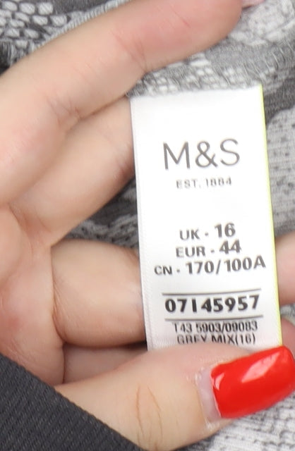 Womens UK Size 16 Marks and Spencer Grey Basic Blouse